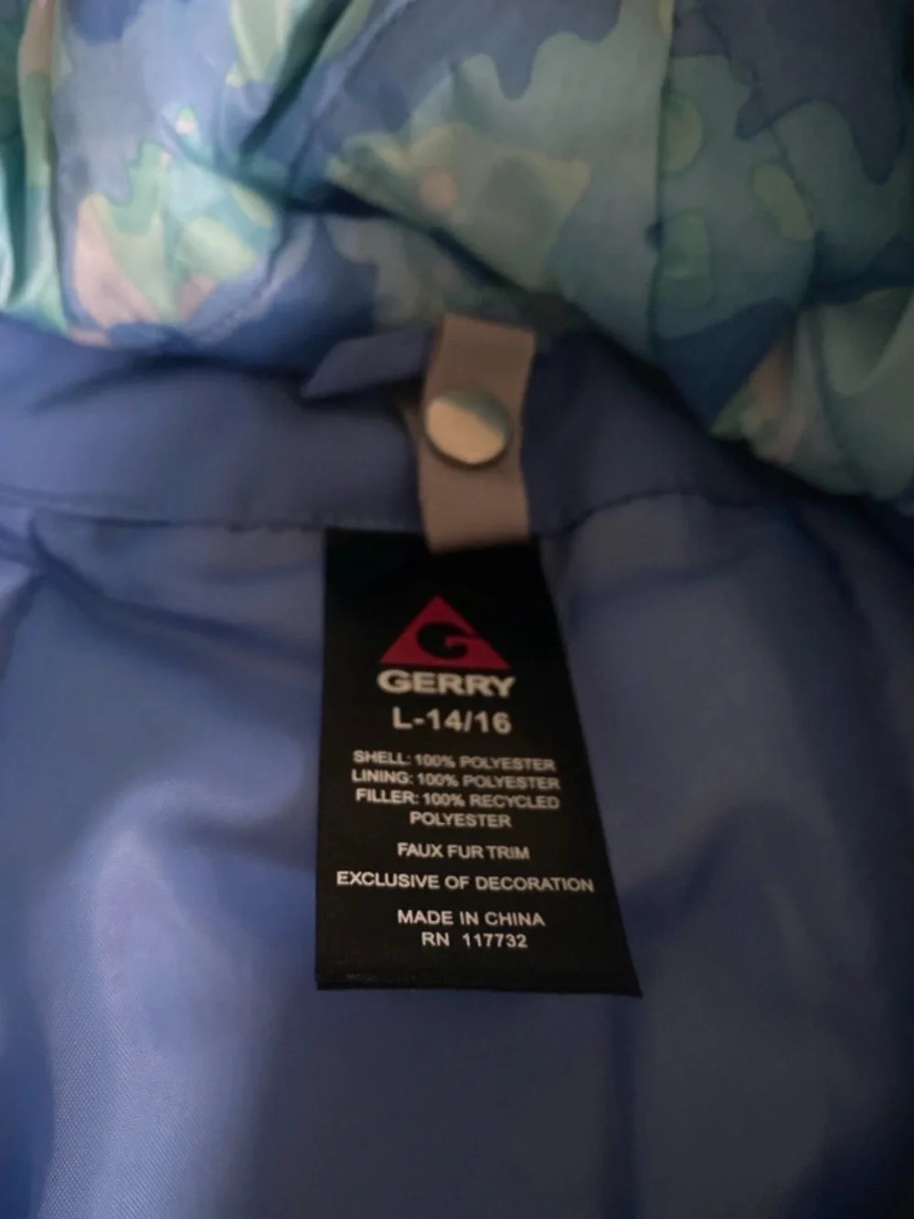 Gerry Weber Light Blue Puffer Coat with Faux Fur Hood Trim